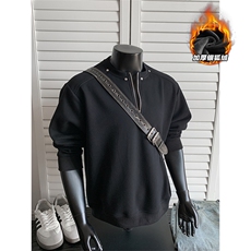 450g重磅曼巴棉铆钉半拉链舒适银狐绒卫衣男W5198J加绒-特P50控98，男装卫衣，电商A001-1