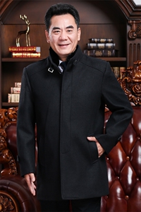 8037/P150 中老年大衣中长款呢大衣男装中年男装呢外套老年人大衣图片