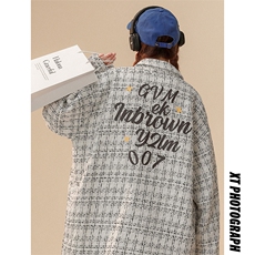 1中性风小香风大码M-5XL中性情侣潮长袖衬衫CCS8019P45加绒P55，男装衬衫，星座226-2