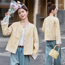 2026春秋新款圆领短外套新中式时尚女上衣，女装短外套，妙形