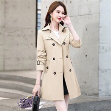 （现货）风衣外套女中长款小个子春秋装新款流行高端气质风衣女，女装风衣，韩蔻秀