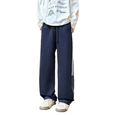 秋季高克重华棉美式三条杠直筒运动裤男宽松卫裤K25089-特P35控68，男装休闲裤，电商A001