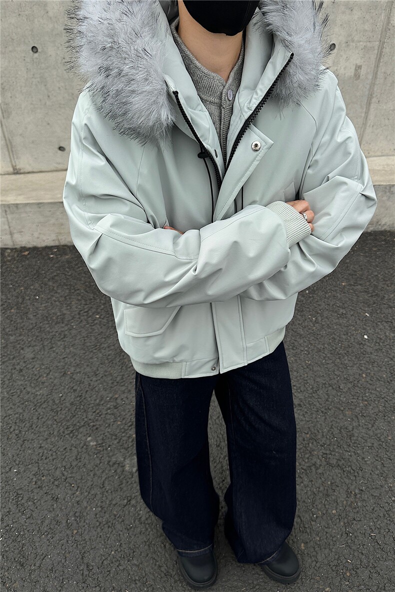 座山雕派克棉服貉子毛加厚外套GS65001,男装棉衣,星座1206（原A206）