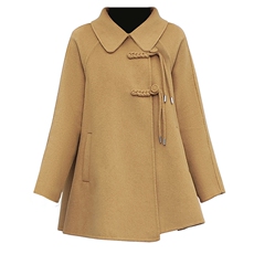 双面呢大衣女中长款2025春秋新款复古洋气减龄宽松小个子毛呢外套，女装毛呢外套，芷墨服饰
