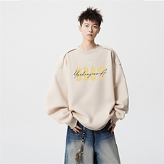 得物供货、重磅420克现货圆领卫衣宽松HD019-1-WY2506LL-P35，男装卫衣，电商019-1