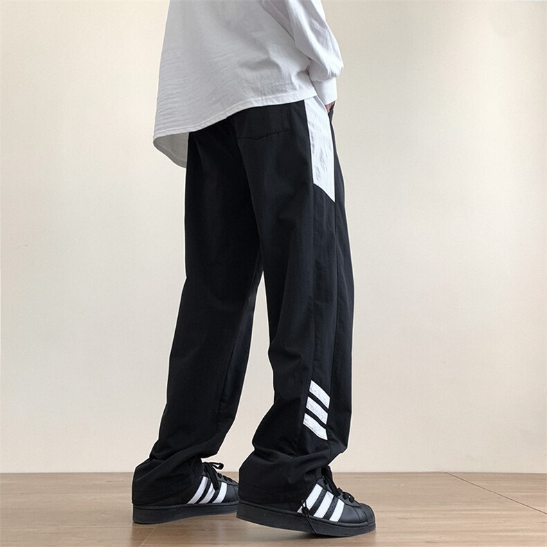 港风秋冬侧边拼接拖地工装裤宽松休闲伞兵裤男K23328-P40控58,男装工装外套,星座717