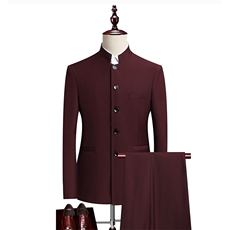 JS8611-XK-DP158男士西服套装西装外套新中式复古中山装搭配两件套，男装西服套装，星座510A-2