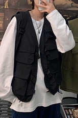 工装机能风背心马甲外穿男ins港风外套潮牌嘻哈马夹上衣M2003，男装背心/马甲，星座1008