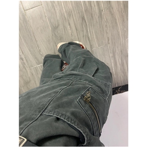 复古水洗做旧牛仔裤轻奢痞帅高街设计感小众长裤ins潮 K919图片