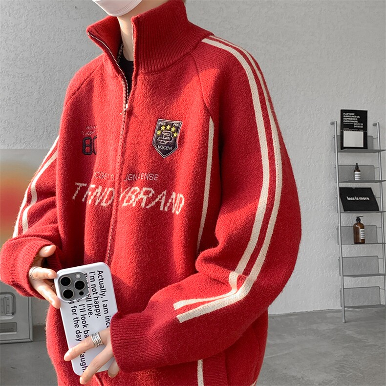 8XL-M超大码毛衣棒球服外套男针织衫开衫赛车夹克男MY1220-P118图片
