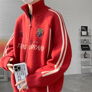 8XL-M超大码毛衣棒球服外套男针织衫开衫赛车夹克男MY1220-P118图片