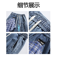 个性涂鸦牛仔裤美式ins高街直筒印花休闲长裤25XK67121特批55，男装牛仔裤，电商A042