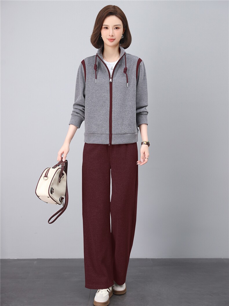 2025新款妈妈秋装休闲春秋季洋气运动服套装中老年女装外套两件套,女装套装/套裙,涵誉