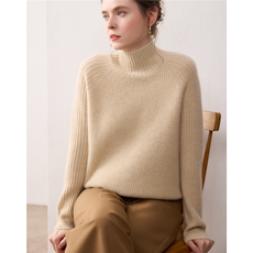 2025新款秋冬100%纯山羊绒衫女半高领针织衫宽松加厚毛衣打底衫，女装羊绒衫，暖绒情旗舰店