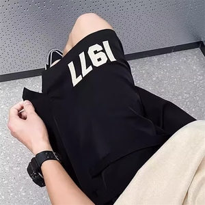 百搭新款简约潮流原宿夏季薄款休闲短裤男运动五分裤无品牌慵懒图片
