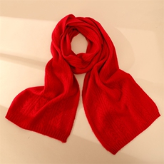 秋冬季羊绒简约休闲百搭时尚七针绞花针围巾，围巾，云暖羊山羊绒