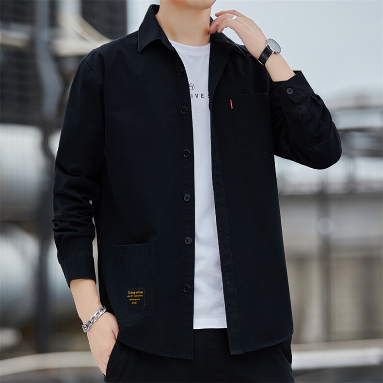 男士新款纯棉工装宽松休闲衬衫外套2223----p36,男装衬衫,星座102C-1(原星座100)