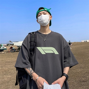 抖音得物二开 现货 220克夏装重磅美式高街宽松短袖t恤 MT288图片