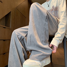 8XL-M特大码秋季新款垂感休闲裤男宽松直筒裤男裤拖地裤K941P40，男装休闲裤，电商D206-1