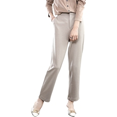 时尚百搭女士羊毛休闲裤简约纯色高腰显瘦直筒裤秋冬必备，女装休闲裤，臻维羊绒