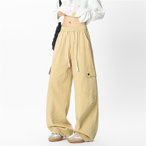 抖音品质高街美式抽绳大口袋宽松工装裤B315-K25300-特p45控88图片