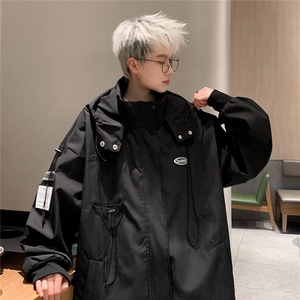 1港风冲锋衣男休闲工装夹克男成分：聚酯纤维JK7569P75控99图片