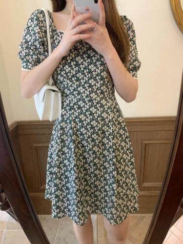 现货独屿夏季碎花连衣裙，女装连衣裙，独屿