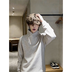 美式斜拉链卫衣男秋冬加绒长袖T恤XZ514-2-HWY58-常规P26加绒P36，男装T恤，星座514-2(原B239)