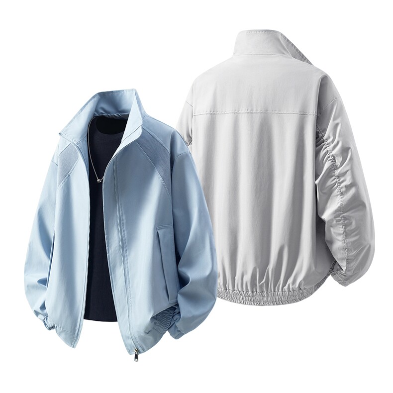 1美式罗纹袖褶皱聚酯纤维大码M-5XL夹克JK78056P69控105，男装夹克，星座226-2