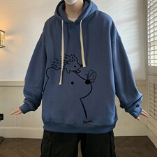 纯棉连帽卫衣男大码运动帽衫宽松薄WY2166-P35加绒款-P40，男装卫衣，电商A040