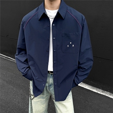 秋季男士衬衫外套青少年拼色宽松工装夹克上衣GS60102，男装衬衫，星座1206（原A206）