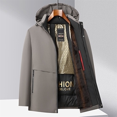 【黑金背背佳】中老年爸爸冬季加厚棉衣外套男士羽绒棉服连帽棉袄，男装棉衣，电商B212（原钱塘6029）
