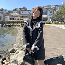 挂脖式娃娃领常规袖A字裙连衣裙气质韩版加厚海军领气质小个子，女装西装，浙宝210（原浙宝191）