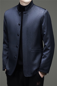 中老年唐装90绒羽绒服男士复古盘扣风羽绒服外套中式唐装图片