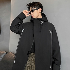 300斤可穿2025秋季新款重磅连帽夹克冲锋衣外套男加肥加大码胖子，男装夹克，钱塘717(原712)