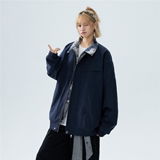 2026春季新款美式复古cleanfit格子拼接翻领夹克情侣外套TP79W362，男装夹克，电商A170