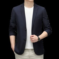 西服外套男春秋季新款商务休闲中年男士宽松翻领上衣薄款男装，男装西服，电商B212（原钱塘6029）