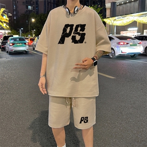 套装！ 华夫格套装短袖T恤短裤男 TZ214-特P 38图片