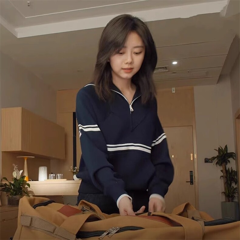 女士秋冬新款百搭简约时尚海军领针织套头衫,女装羊毛衫,悦玛羊绒