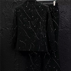 西服套装满天星链条装饰外套大码S-5XLJK0031P75西裤h0027P55，男装西服套装，星座1013-1