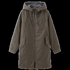 2024年棉衣加厚加棉纯色棉服中长款3694款连帽中长款棉衣/棉服，女装棉衣/棉服，秋牧寒烟