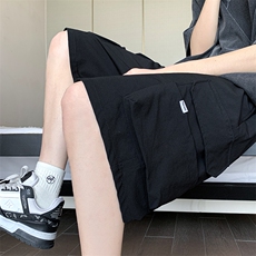 8XL-M特大码冰丝短裤男五分裤褶皱休闲裤工装中裤DK1504P45控68，男装休闲裤，电商D206-1