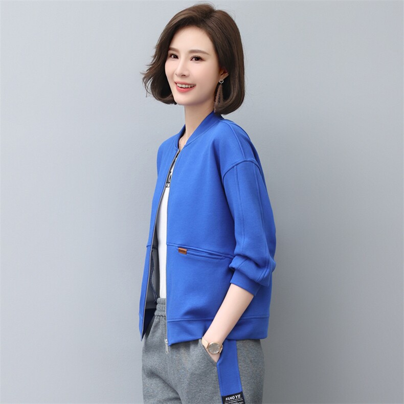 时尚休闲开衫棒球卫衣女宽松显瘦百搭外套春季新款韩版学生上衣,女装卫衣/绒衫,依恋蒂丝