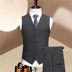 高品质微弹三件套胸花需另配，男装西服套装，电商D210