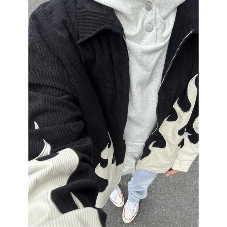 【有货】火焰灯芯绒外套男高级感美式休闲夹克JK7801CC-特P70,男装夹克,星座1007（原301D）