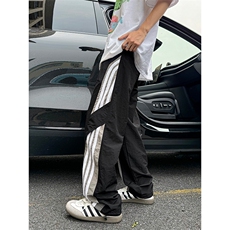 港风大码宽松速干裤直筒裤休闲裤长裤A014-DY25086-P50控68，男装休闲裤，电商A014