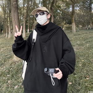 忍者社恐高领卫衣男连帽冬美式宽松加绒加厚外套QW011-p35 加绒50图片