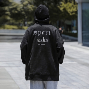 M-6XL 380克大码 秋季新款连帽麂皮绒刺绣套头卫109-W02042-P58图片