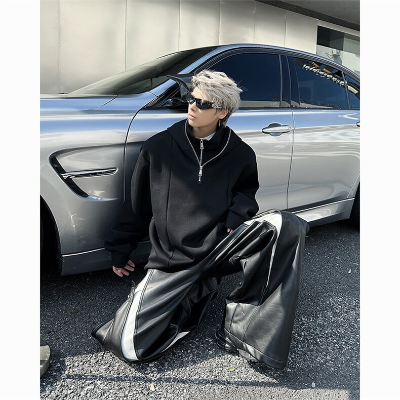 秋冬款欧美潮牌卫衣男潮高级感连帽美式高街卫衣 常规P78加绒P88图片