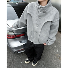 秋冬复古短款毛呢大衣韩版重磅网红解构立领外套男MNR3001-P120，男装毛呢大衣，星座302B-2